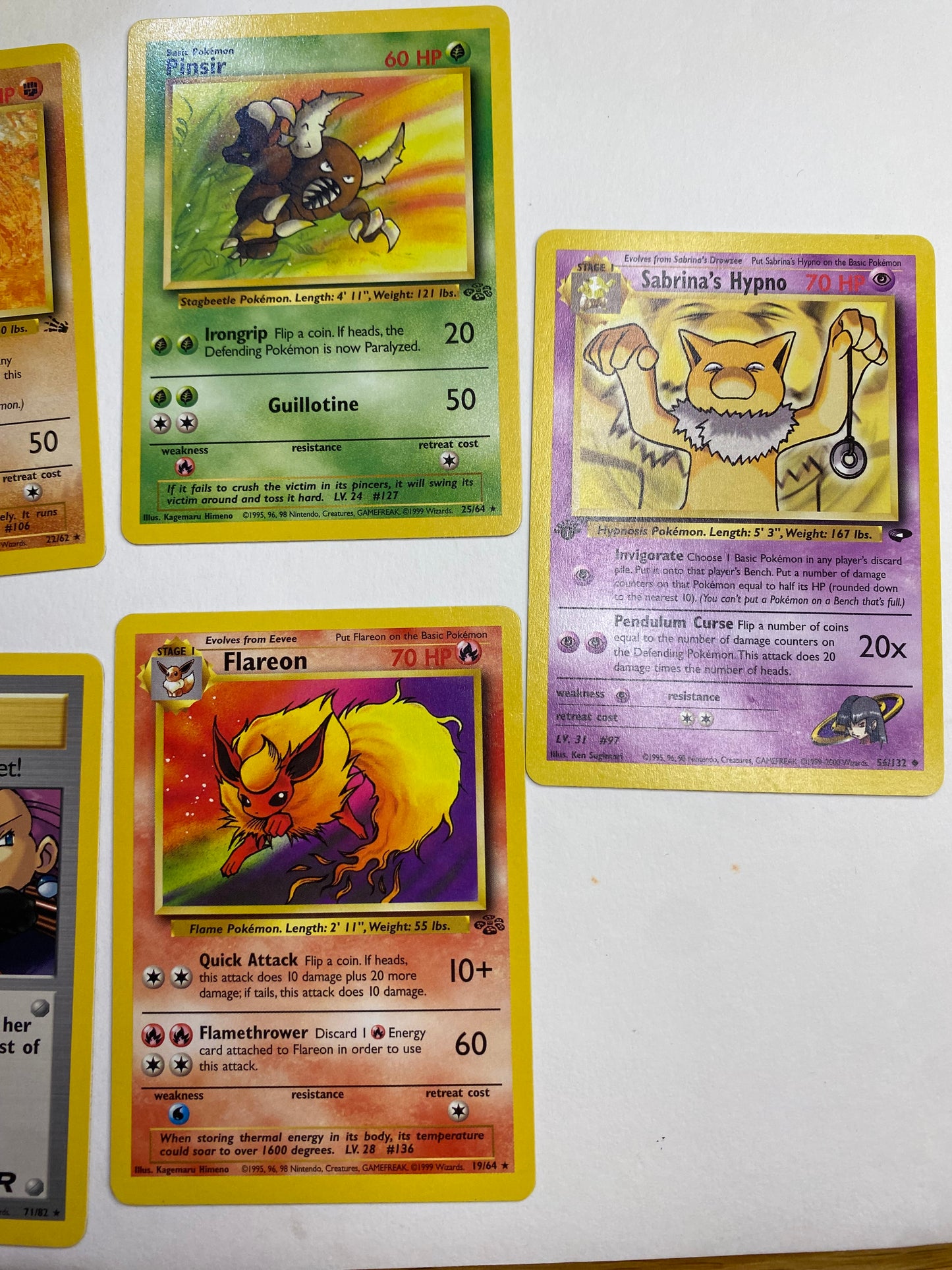 Pokemon Card Lot 11 Cards - Gym Challenge, Jungle, Team Rocket, Base, Fossil - Rares - 1st Editions - Holographic - Light Play