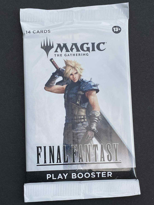 Magic: The Gathering x Final Fantasy play booster pack on a black background